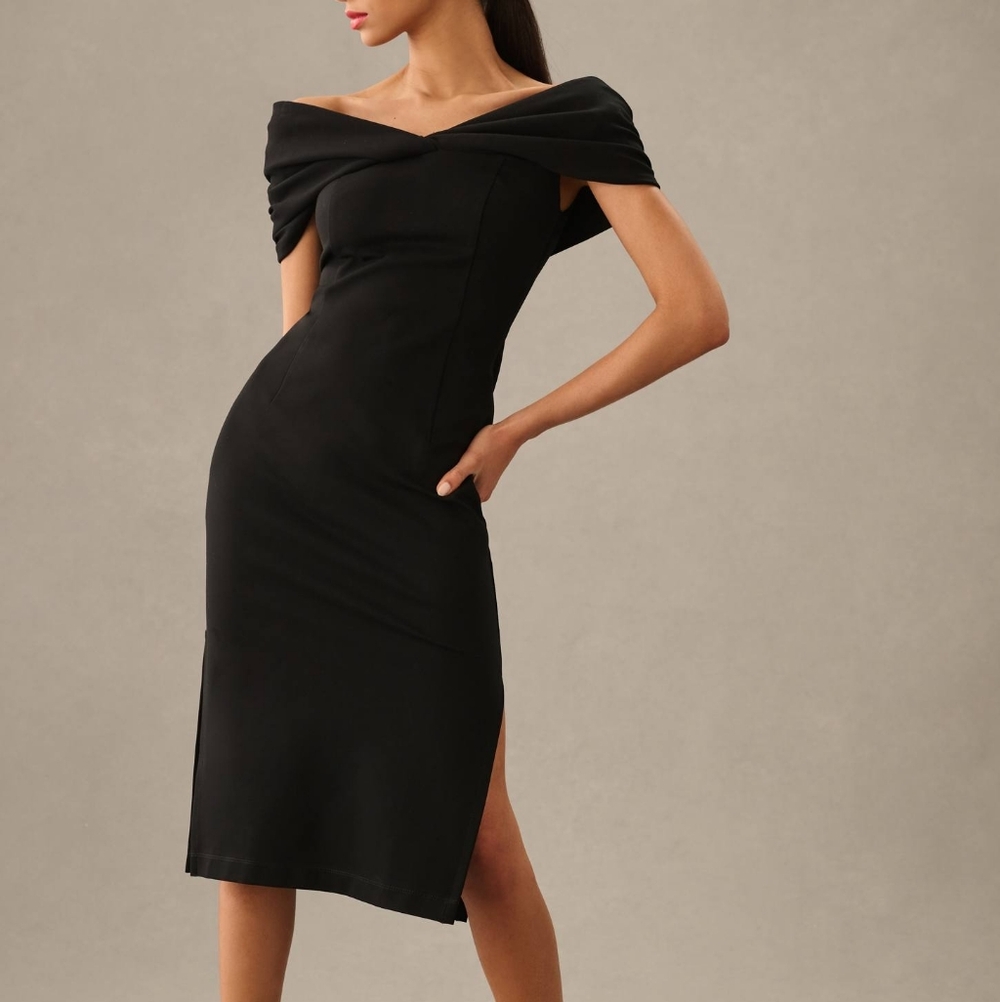 Anthropologie Maeve Off-The-Shoulder Twist Midi Dress